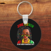 Het is mijn Onafhankelijkheidsdag Afrikaanse Zwart Sleutelhanger (Voorkant)