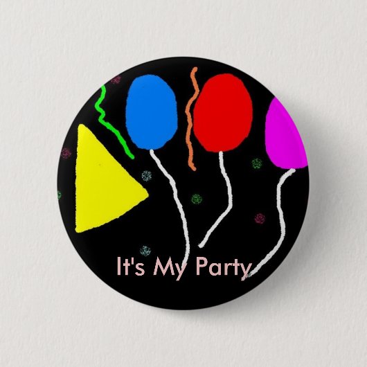 Het is mijn partij ronde button 5,7 cm (Voorkant)