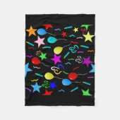 Het is mijn partijpatroon op zwarte achtergrond fleece deken (Voorkant)