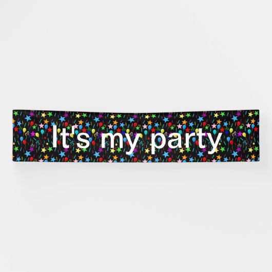 Het is mijn partijpatroon op zwarte achtergrond spandoek (Horizontaal)