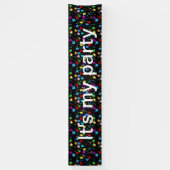 Het is mijn partijpatroon op zwarte achtergrond spandoek (Verticaal)