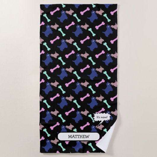 Het is mijn Schotse Terrier gepersonaliseerde Beac Strandlaken (Voorkant)