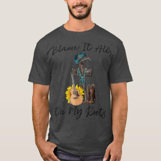 Het is mijn schuld aan Jezus Cross Guitar Cowboy B T-shirt