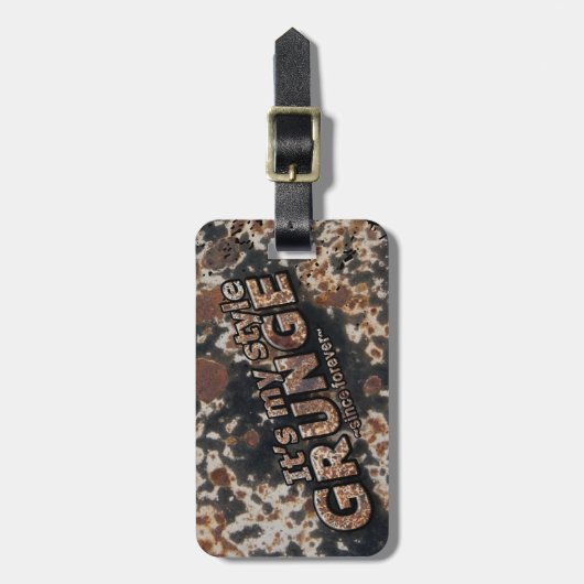 Het is mijn stijl GRUNGE Rusty Letters Bagagelabel (Voorkant verticaal)