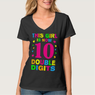 Het is mijn tiende verjaardag dit meisje is nu 10 t-shirt