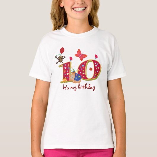 Het is mijn tiende verjaardag t-shirt (Voorkant)
