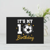 Het is mijn tiende verjaardag voetbal tien jaar ou kaart (Staand voorkant)