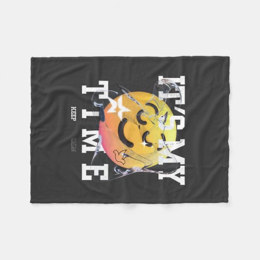 Het is mijn tijd fleece deken (Voorkant (Horizontaal))