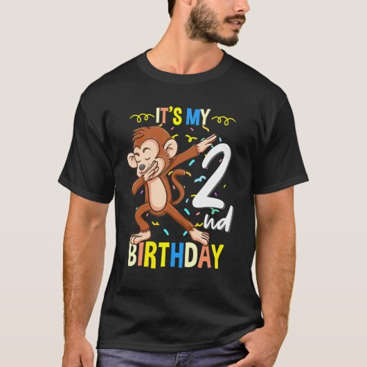 Het is mijn tweede verjaardag, Dabbing Monkey Anim T-shirt (Voorkant)
