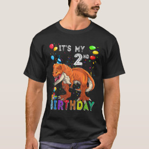 Het is mijn tweede verjaardag Happy 2 jaar Dinosau T-shirt