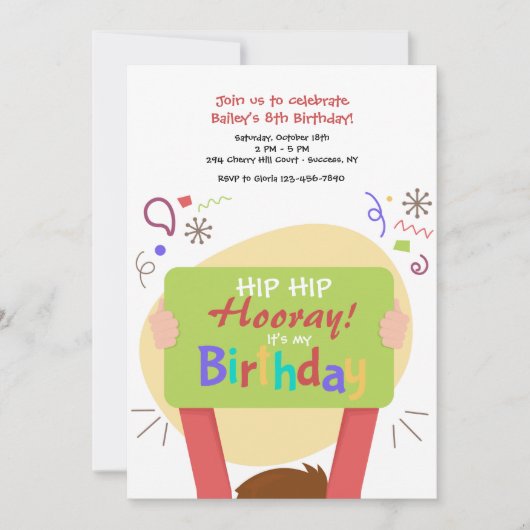 Het is mijn uitnodiging van de verjaardag (Voorkant)