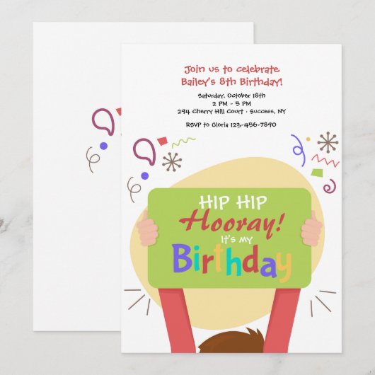 Het is mijn uitnodiging van de verjaardag (Voorkant / Achterkant)