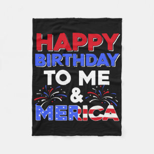 Het is mijn verjaardag 4 juli Amerikaanse Onafhank Fleece Deken
