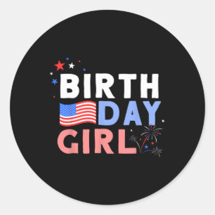 Het is mijn verjaardag 4 juli Design voor vrouwen Ronde Sticker