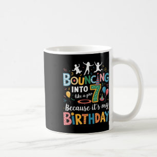 Het is mijn verjaardag 7e 7 jaar trampolinespringe koffiemok