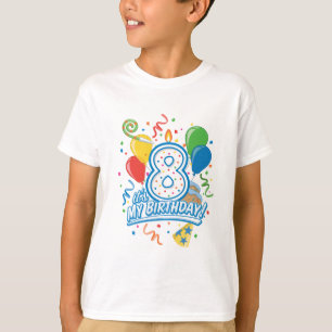 Het is mijn verjaardag! Acht jaar oud T-shirt jong