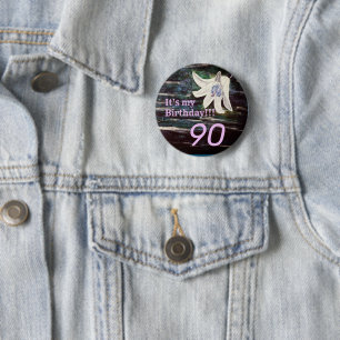 Het is mijn verjaardag! Bloem 90e verjaardag Ronde Button 5,7 Cm