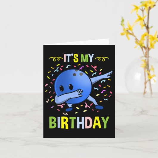 Het is mijn verjaardag Bowling Bull Kaart (Gele Bloem)