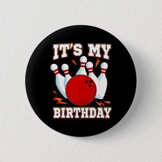 Het is mijn verjaardag Bowling Theme Party Ronde Button 5,7 Cm (Voorkant)