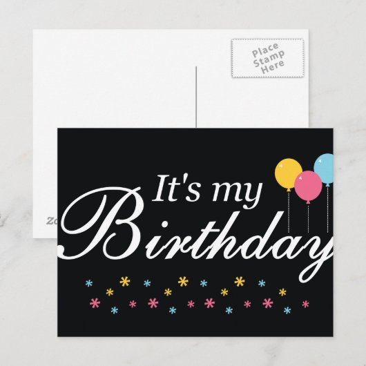 Het is mijn verjaardag Briefkaart (Voorkant / Achterkant)