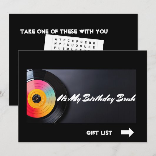 Het is mijn verjaardag Bruh Kaart (Voorkant / Achterkant)