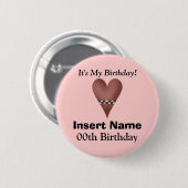 Het is mijn verjaardag buton ronde button 5,7 cm (Voorkant /achterkant)