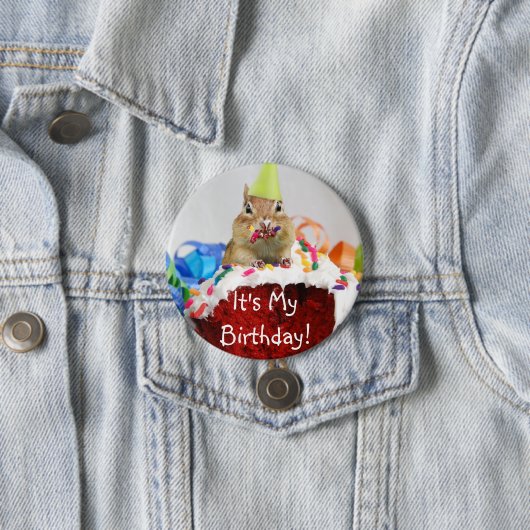 Het is mijn verjaardag! Chipmunk Button (In situ)