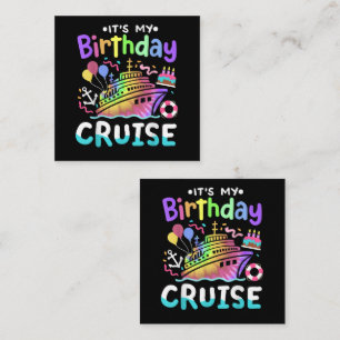 Het is mijn verjaardag Cruise Tie Dye Vakantie Tri Informatiekaartje