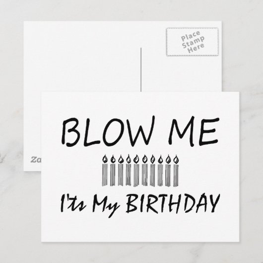 Het is mijn verjaardag die me overvalt briefkaart (Voorkant / Achterkant)