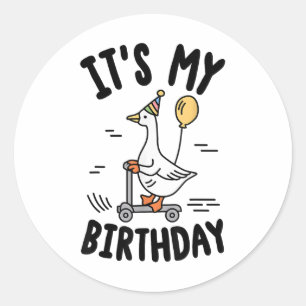 Het is mijn verjaardag die overeenkomt met grappig ronde sticker