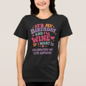 Het is mijn verjaardag en ik drink wijn als ik dat Tri-Blend shirt (Voorkant)