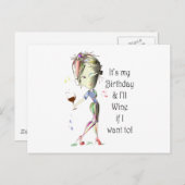 Het is mijn verjaardag en ik win als ik dat wil. briefkaart (Voorkant / Achterkant)