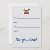 Het is mijn verjaardag en je bent uitgenodigd kaart (Achterkant)