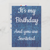 Het is mijn verjaardag en je bent uitgenodigd kaart (Voorkant / Achterkant)