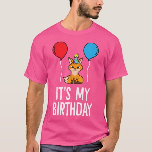 Het is mijn verjaardag Fox Birthday Party T-shirt (Voorkant)