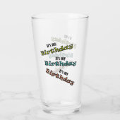 Het is mijn verjaardag glas (Achterkant)