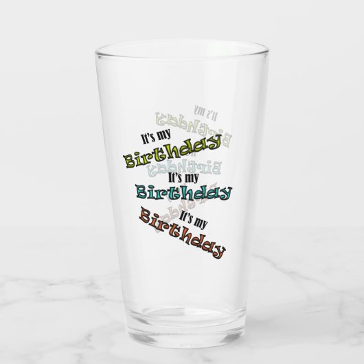 Het is mijn verjaardag glas (Achterkant)