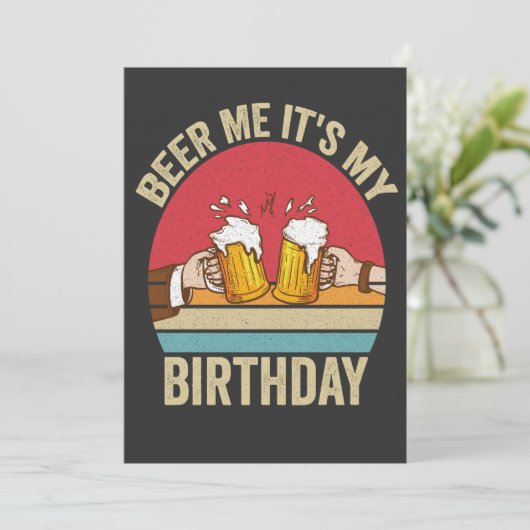 Het is mijn verjaardag Grappige Zonsondergang Vint Kaart (Staand voorkant)