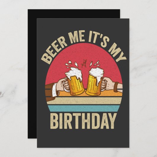 Het is mijn verjaardag Grappige Zonsondergang Vint Kaart (Voorkant / Achterkant)