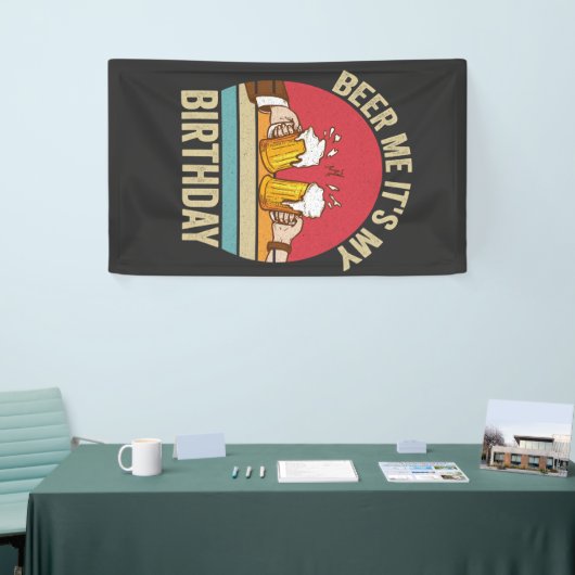 Het is mijn verjaardag Grappige Zonsondergang Vint Spandoek (Beurs)