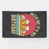 Het is mijn verjaardag Grappige Zonsondergang Vint Spandoek (Horizontaal)