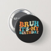 Het is mijn verjaardag Groovy Retro Ronde Button 5,7 Cm (Voorkant /achterkant)