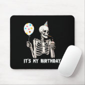 Het is mijn verjaardag Halloween Skeleton Funny Bi Muismat (Met muis)