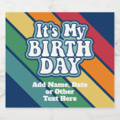 Het is mijn verjaardag - Happy Stripe Rainbow Colo Bier Etiket (Enkel label)