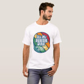 Het is mijn verjaardag - Happy Stripe Rainbow Colo T-shirt (Voorkant volledig)