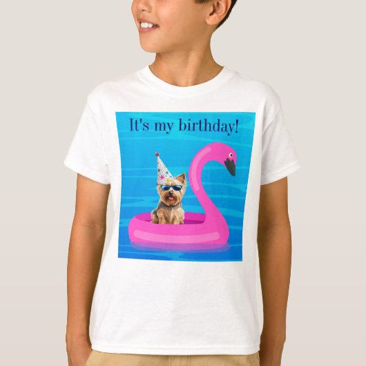 Het is mijn verjaardag Hond Drijver T-shirt (Voorkant)