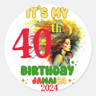Het is mijn verjaardag Jamaica Girl Party Vakantie Ronde Sticker