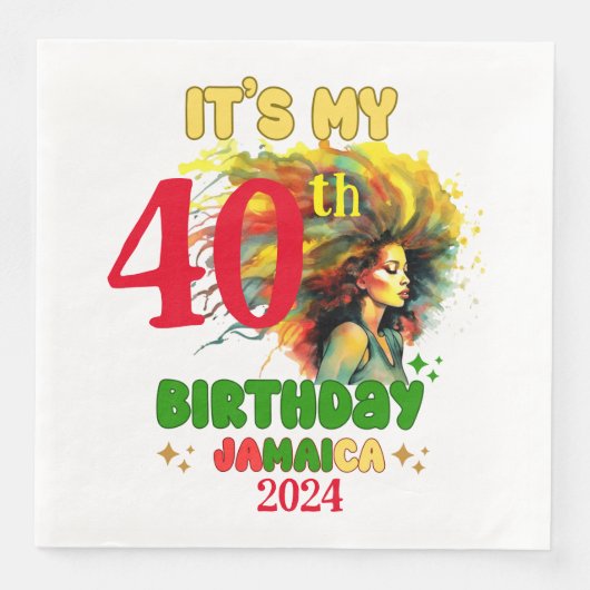 Het is mijn verjaardag Jamaica Girl Party Vakantie Servet (Voorkant)