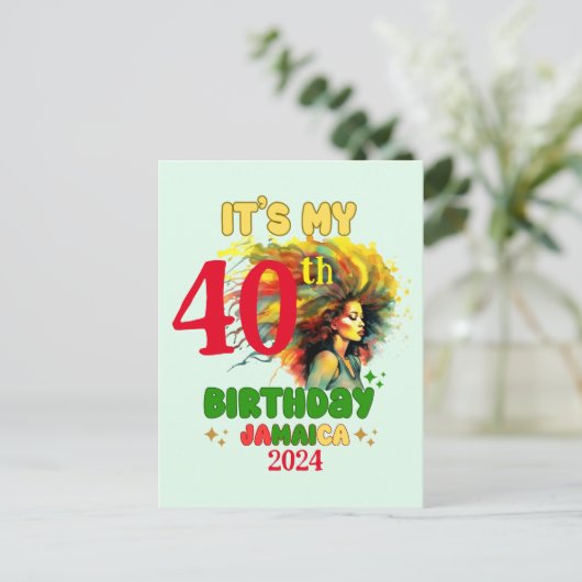 Het is mijn verjaardag Jamaica Meisjesfeest Vakant Briefkaart (Staand voorkant)