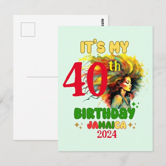 Het is mijn verjaardag Jamaica Meisjesfeest Vakant Briefkaart (Voorkant / Achterkant)